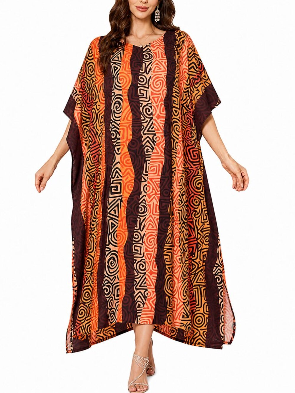 Gypsie Blu Summer Wear Plus Size Polyester Caftan Dress Stylish Maxi Mumu Dress